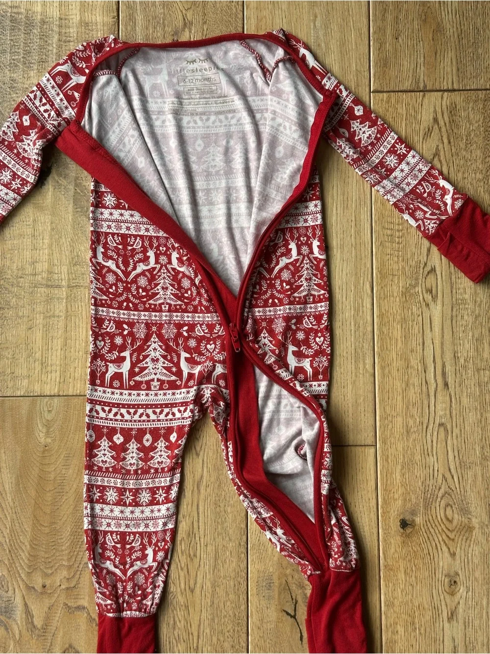 Little Sleepies Reindeer Cheer Bamboo Zippy size 6-12 Months